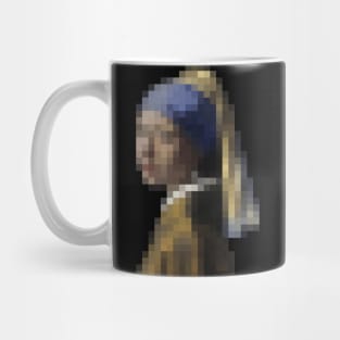 Vermeer Girl with a Pearl Earring - Pixel Art Mug